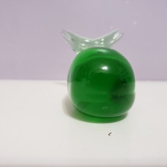Whale Art Glass Green Figurine Paperweight Home Office Decor 3"×2" - Picture 5 of 9